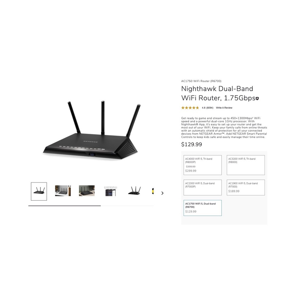 Netgear // R6700 Nighthawk AC1750 Smart Wifi Router - Picture 7 of 8